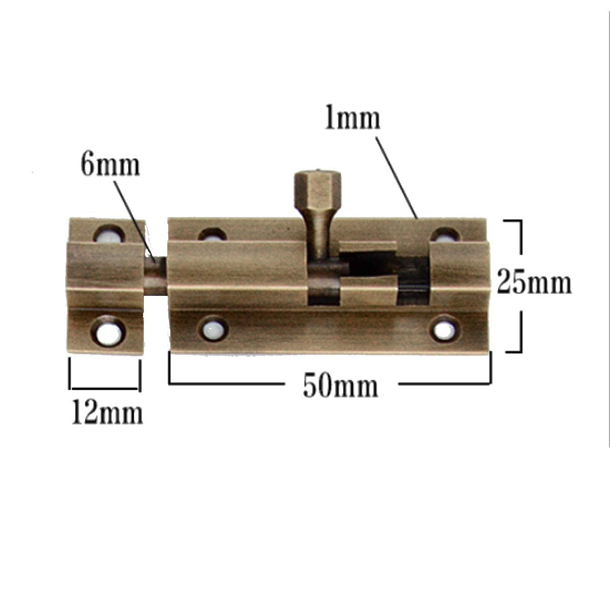 Boxonly Door Bolt 2 Inch Antique Pure Copper Bolts Barrel Slide Lock with Screws for Bathroom Toilet Gate and Shed Doors,Bronze Color - Image 2