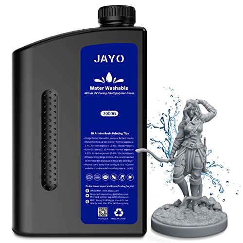 JAYO Résine Lavable à l'Eau 2KG, Résine Photopolymère Rapide Standard UV 405nm pour Imprimante...