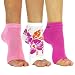 Freetoes Toeless Socks-3 Pairs-Purple,1-Pink/Purple Stripe,1-Pink Zebra