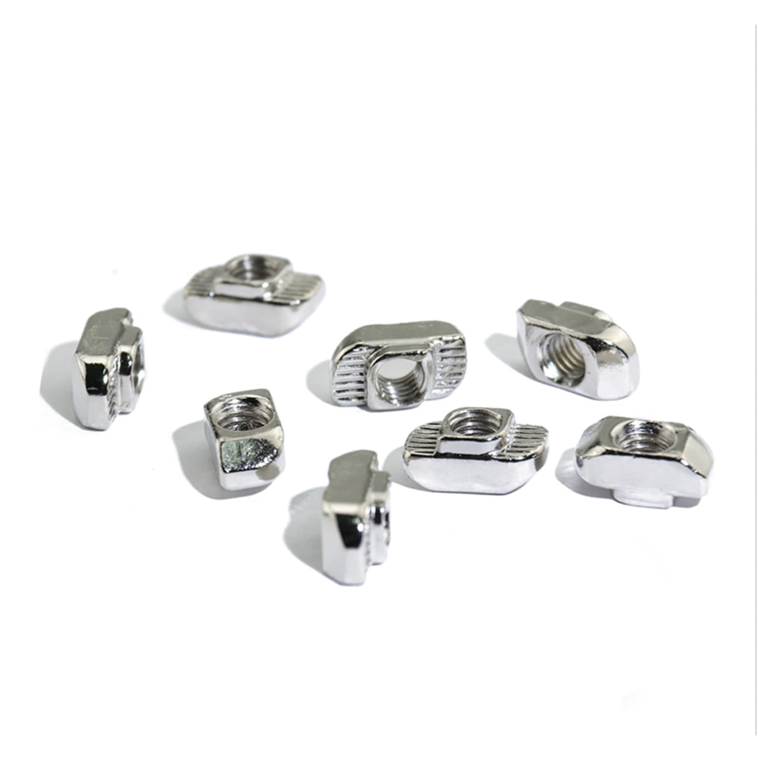 GRFIT 100 Uds 50 Uds M3 M4 M5 tuerca en T niquelada cabeza de martillo tuerca de fijación for perfil de extrusión de aluminio 2020 serie 1515 ranura 6mm (Size : Kits-2 Ball Nut)