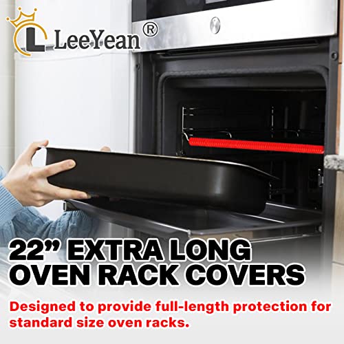 image for LeeYean Oven Rack Shields Extra Long 22 Inch, 2 Pack Heat Resistant Ov