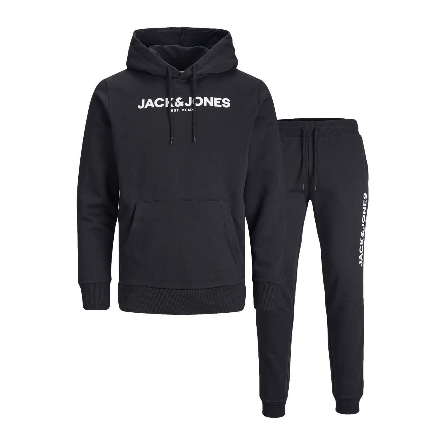 Jack & Jones - Men - Tracksuit Set - Hoodie and Joggers - 2XL - Black