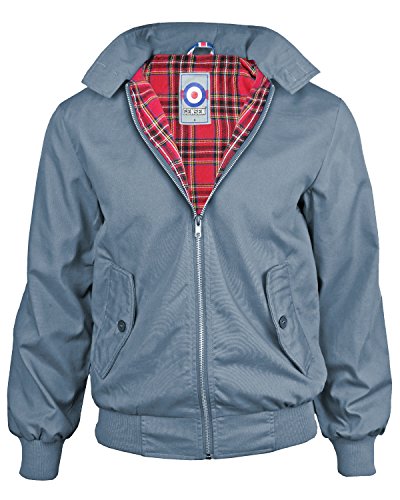 Hombres Gensen Clásico Retro Harrington Jacket Mod Nuevo Escudo - Acero azul - Medium