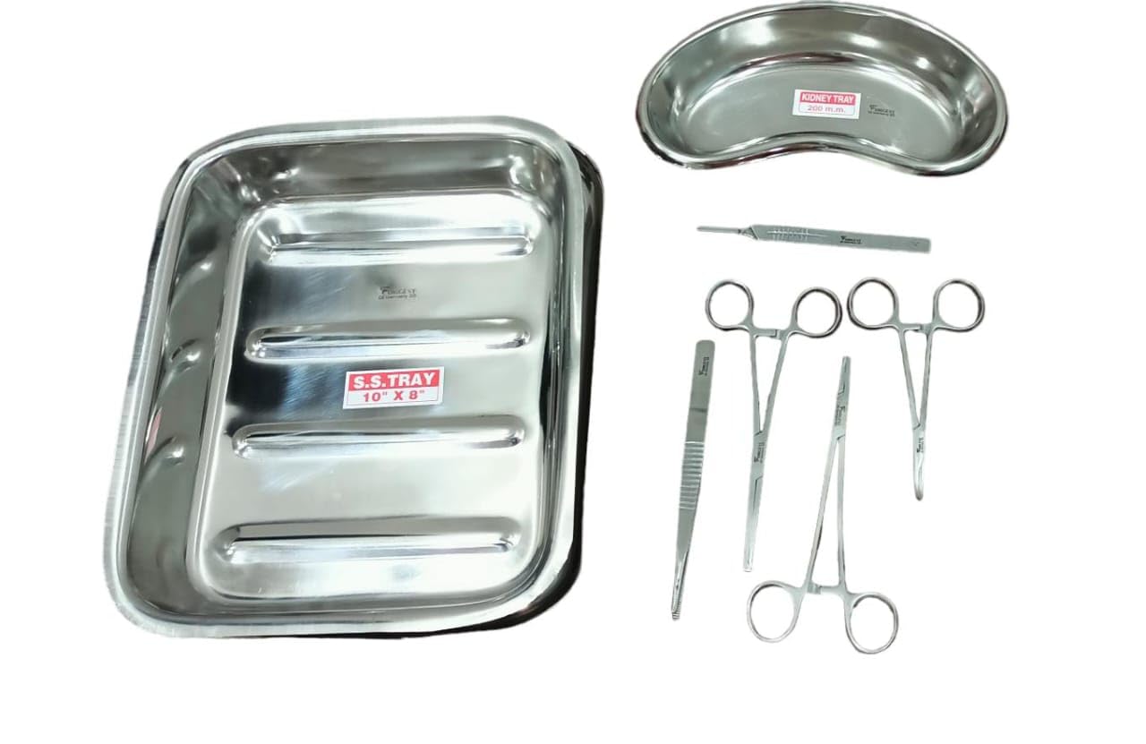 FORGESY Dressing Instrument Set (7 PC) Stainless Steel Convenient Tray Medical Equipment Combo (B0D2TV9926) Amazon Price History, Amazon Price Tracker