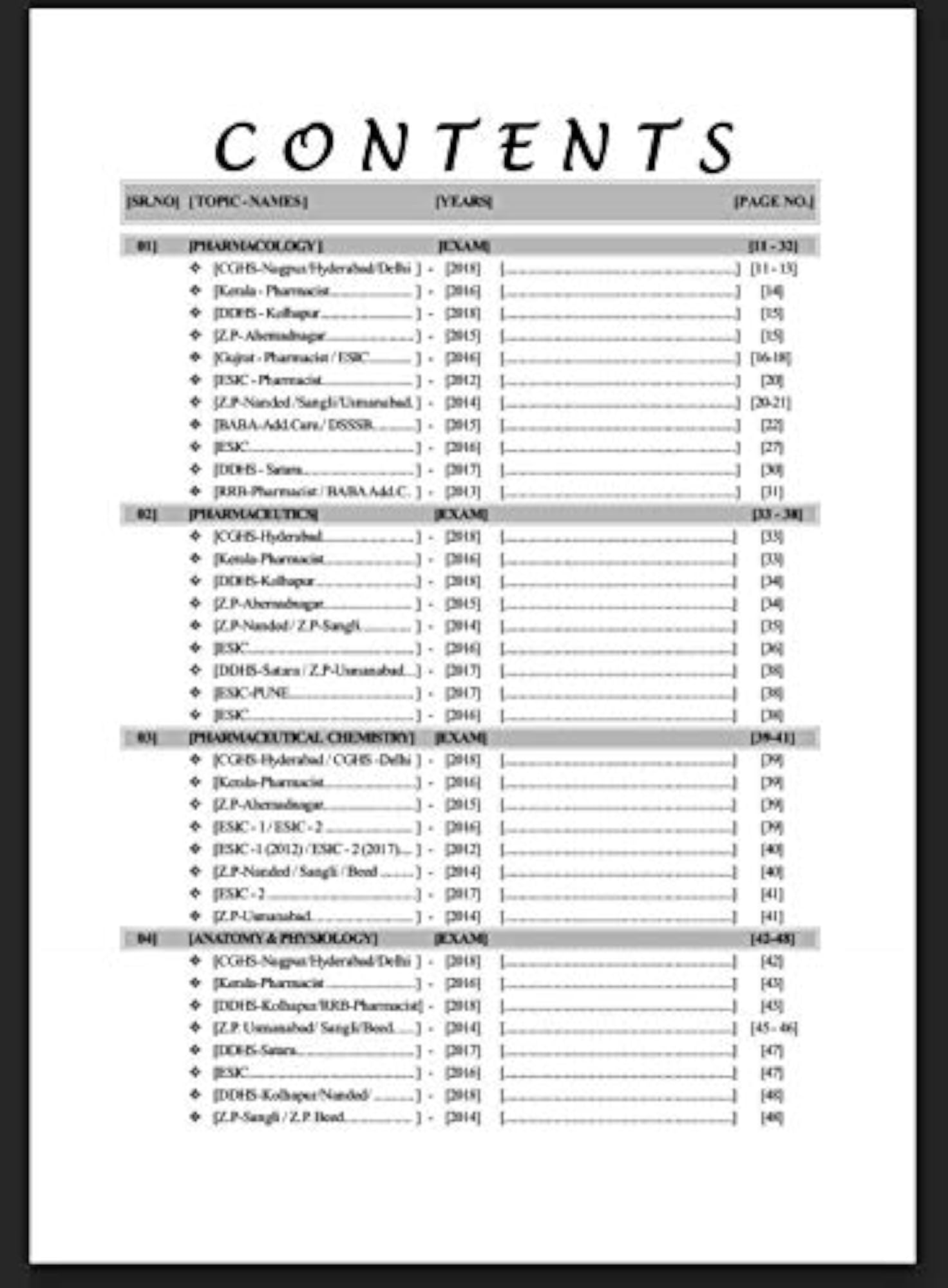 Govt. Pharmacist Exam Previous Year MCQ Book