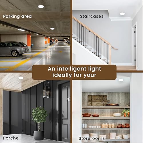 Image of Halonix Jazz 15W Motion Sensor Led Recessed downlighter | Cutout- 4 inch | Recessed Ceiling Light for Hall, Room, Office, Shop | Motion Sensor Light | Led Downlighter with Surge Protection | Pack 1