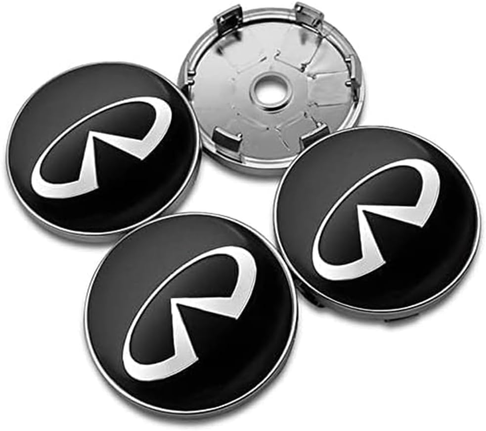 4Pcs Car Hub Centre Caps for Infiniti FX35 Q50 Q30 QX50 QX70 G35 60mm, Waterproof Wear-Resistant Wheels Center Caps Auto Logo Wheel Center Cover Auto Parts