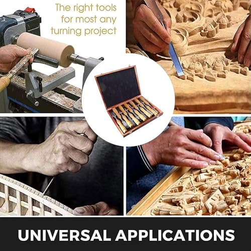 NEWFUN Stechbeitel set für holz, 12 Stück Holz-Drehmeißel-Set für Holzbearbeitung Holzschnitzerei-Enthusiasten, DIY Holzhandwerk, Schnitzwerkzeug profi