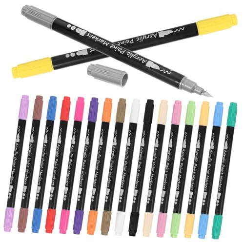 DECHOUS 双頭丙?ペン色 細芯フェルトペン 滑らかな書き心地 木 対応 初心者からアーティスト向け多用途ペイントマーカー