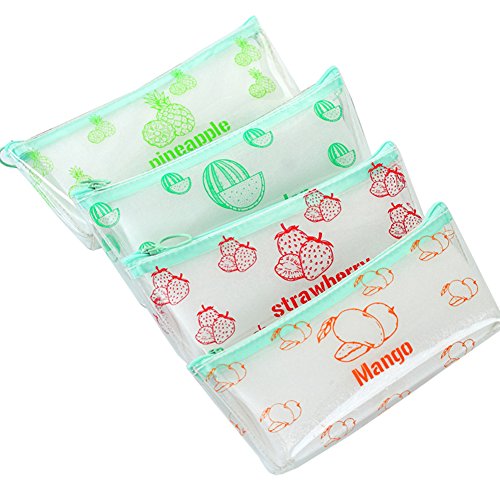 Preisvergleich Produktbild Haodou Mäppchen Früchte-Muster PVC Transparent Bleistift Täschchen Briefpapier Aufbewahrungstasche Für Jungen Mädchen Kinder Studenten (Zufälliger Stil)