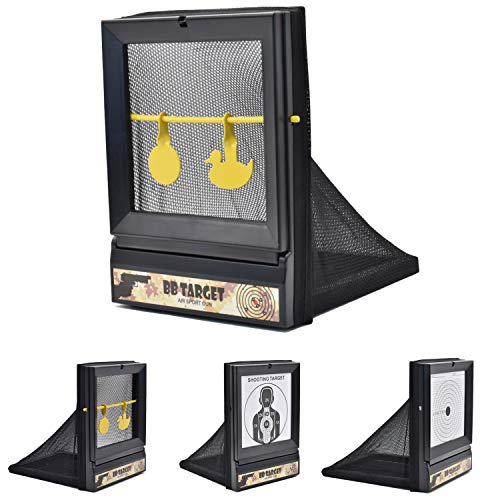 Airsoft Aim Target with Trap Net Catcher, Portable BB Bullets Recycling Device Airsoft Aim Target Stand and Paper Target for Shooting Training Device Durable Net Trap