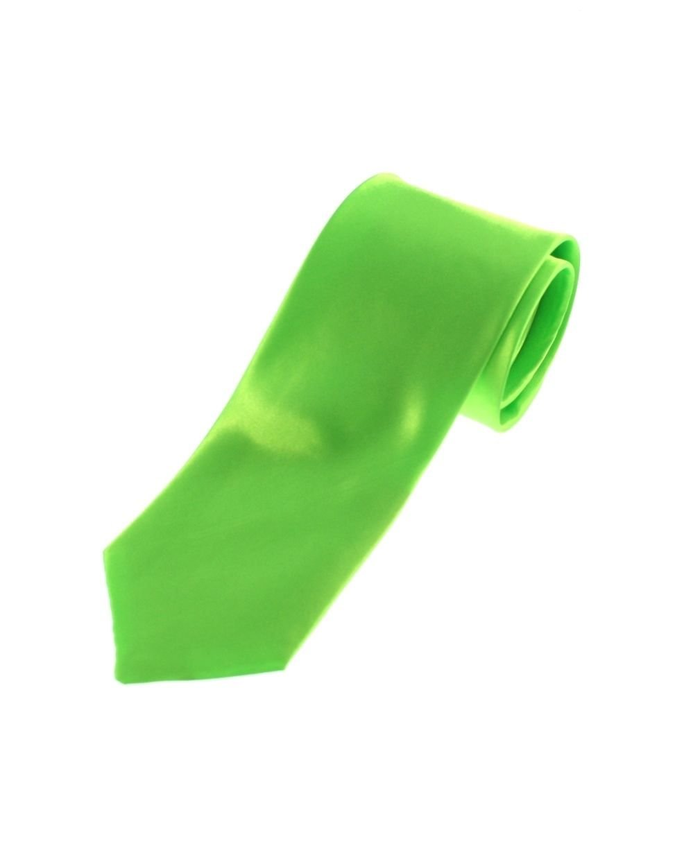 Mytoptrendz ® Men's Plain Slim Tie Soft Satin Silk Finish Narrow Necktie (Neon Green)