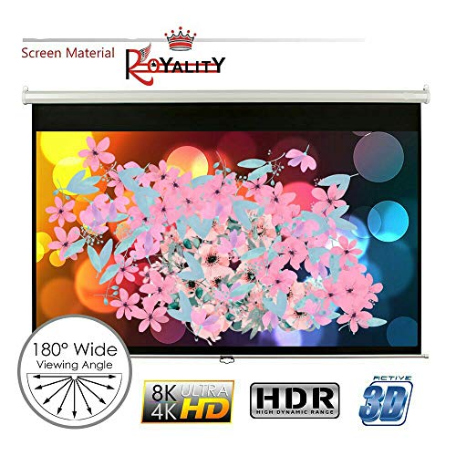 Image of Royality industries Wall Type /Manual Pull Down Without Locking Projector Screen (6 Ft.(Width) x 4 Ft. (Height) -84'' Inch) Diagonal in 4:03 Ratio Aspect Supporting with Full HD Picture Quality