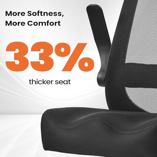 Image of Drafting Chair for Standing Desks, 500LBS Capacity Tall Office Chair with Adjustable Height, Foot Ring, Flip-Up Armrests, Thick Curved Seat for Home Office, Drawing, and Creative Work