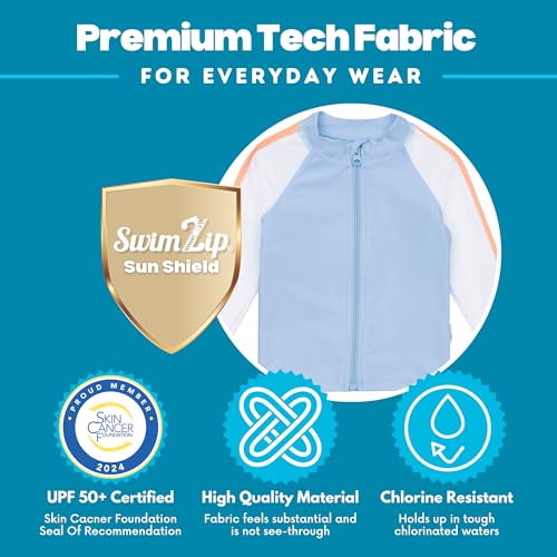 Image of SwimZip Boys' Long Sleeve Rash Guard & Swim Shorts Set - UPF 50+ Sun Protection