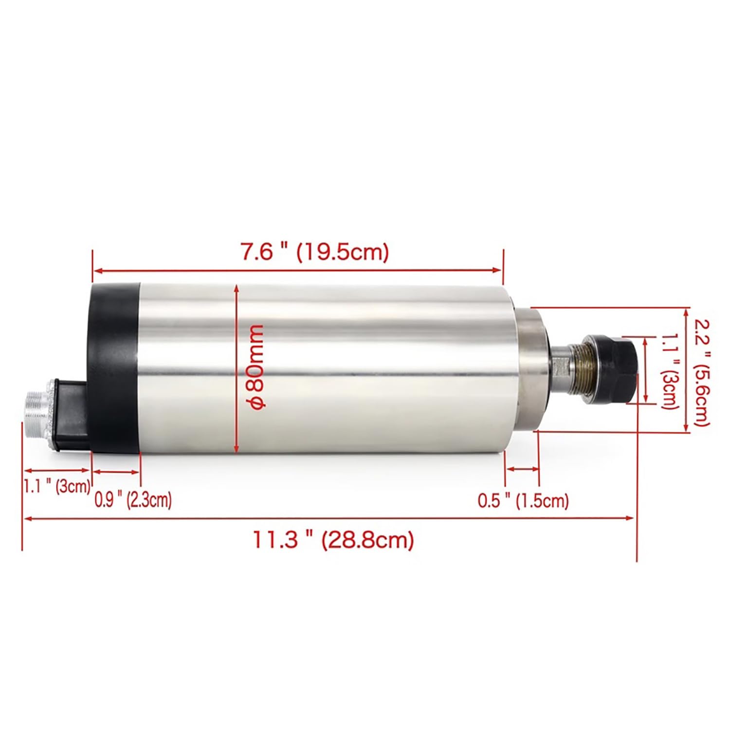 RATTMMOTOR CNC Spindelmotor Set 2.2Kw 220V Luftgekühlter Spindelmotor,CNC Frässpindel ER20 und 2.2kW 220V VFD Frequenzumrichter und 80mm Halterung Clamp für CNC Fräsmaschine