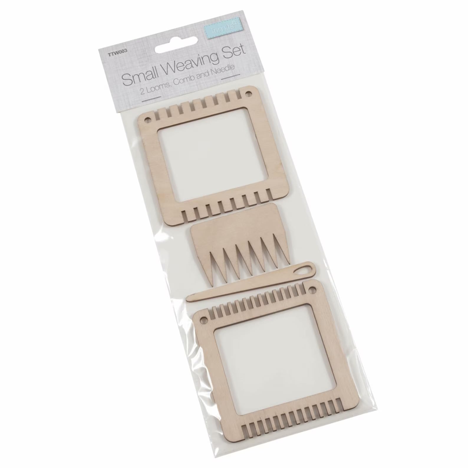 Curious Button Wooden Loom Set of 2 | Size: 8" MDF 2.7mm Weaving Frames with Comb & Needle | DIY Craft Kit for Kids & Adults | Hand Weaving Tool for Beginners, Knitting Projects 1