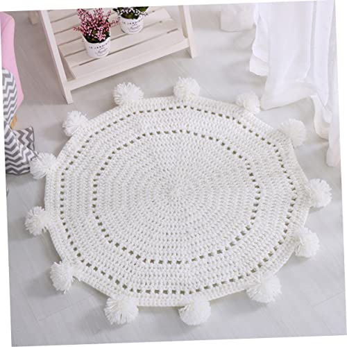 GLSTOY Boho Kinderkamer Decor Boho Decor Circulaire Tapijten Niet-Vloer Tapijten Gebreid Vloerkleed Ronde Niet-Tapijt Badmat Versier Deurmat Indoor Erker Kussen Baby Wit Bohemian - Afbeelding 4
