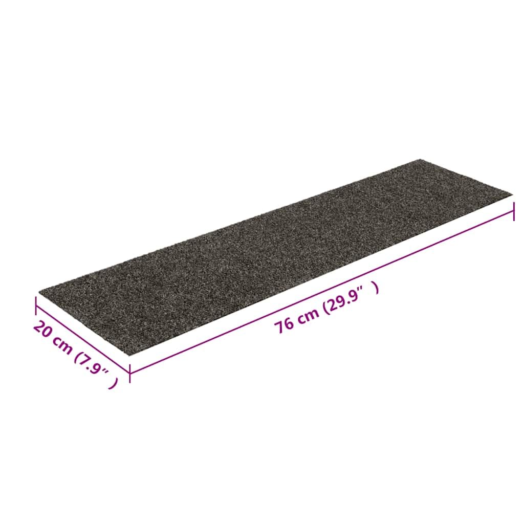 vidaXL Maty na schody samoprzylepne 30 szt. 76x20 cm Antracytowe