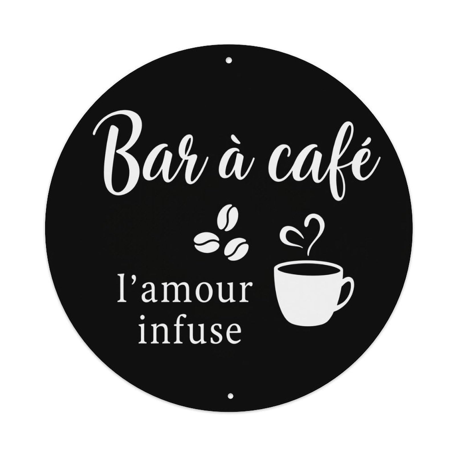 Bar A Cafe L Amour Infuse Coffee Cup Beans Heart Metal Tin Sign Plaque