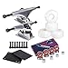 Cal 7 Skateboard Package | Complete Combo Set with 139 Millimeter / 5.25 Inch Aluminum Trucks, 52mm 99A Wheels & Bearings (Silver Truck + White Wheels)