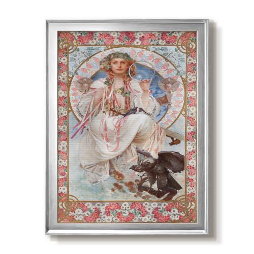 Alphonse Mucha | The Goddess Of Spring | Silver Framed Décor | GAL101