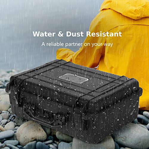 TANGZON Waterproof Protective Hard Case, Shockproof Camera Case with Customizable Foam Insert and Dual Padlock Holes, Flight Case Tool Box for Pistol, Drone & Equipment (Black, 56 x 44 x 22cm) - Image 5