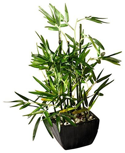 WestcharmFaux Bamboo Plant- Lush Artificial Bamboo in Pot With River Stones Product SKU: HD222717