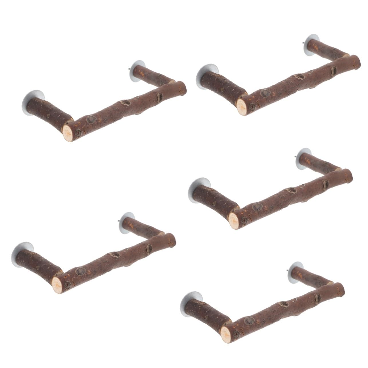 BESPORTBLE 5piezas Perchero De Madera para Aves Percha Natural para Jaula De Periquitos y Loros Juguete Interactivo para Entrenamiento y Ejercicio De Aves Mediano