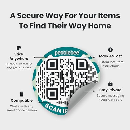 Étiquette de code QR sécurisé Pebblebee Link pour objets perdus, taille moyenne - 3