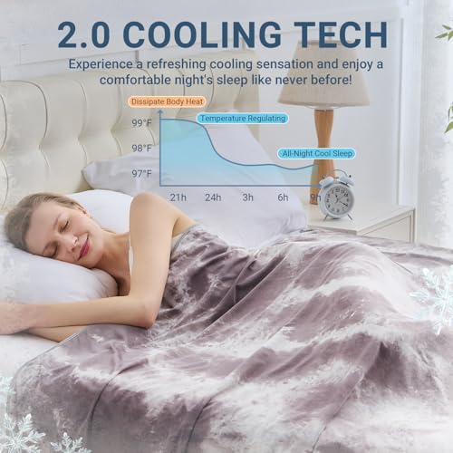Image of Cooling Blanket for Hot Sleepers Throw Size 50 inchx70 inch, Summer Ice Cold Blanket Absorbs Heat to Keep Body Cool for Night Sweats, Lightweight Breathable Cold Blankets for Sleeping Bed & Sofa