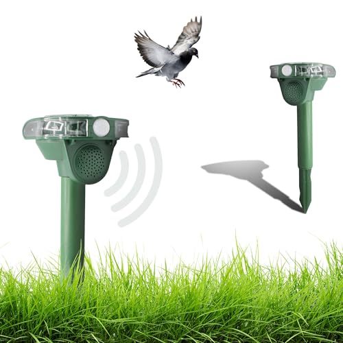 FISHTEC Chasse Nuisibles Flash 270° - Panneau Solaire - LED Flash, Détecteur de Mouvement...