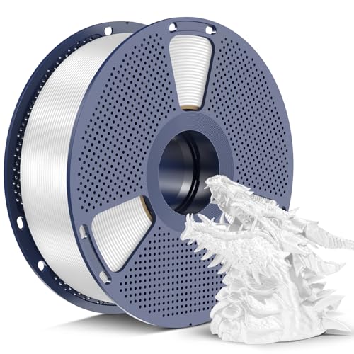 Image of SUNLU Silk PLA+ Filament 1.75mm, Chrome Like Gloss Finish, Smooth Silk Texture, Upgraded Formula for Stable Printing, 1kg(2.2lbs) PLA Plus 3D Printer Filament, White