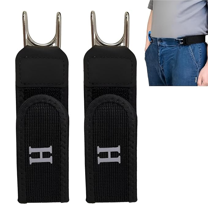 Buckleless Elastic Belt | Invisible No-Buckle Stretch Belt with Metal Hooks for Men & Women | Adjustable Lazy Waistband for Jeans and Trousers (1 PAIR)-image-43