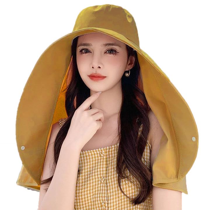 Sombrero de sol para mujer con ala ancha y protección UPF 50+