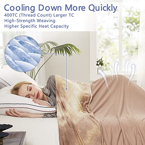Topcee Cooling Blankets for Hot Sleepers,Arc-Chill Q-Max >0.5 Cool Fiber,100% Oeko-Tex Certified,Full Size Lightweight Summer Cool Blanket for Travel/Outdoor Ultra Cold Breathable,80''x88''