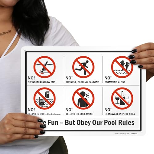 Cartel metálico de piscina 10x14 pulg SmartSign miniatura 3