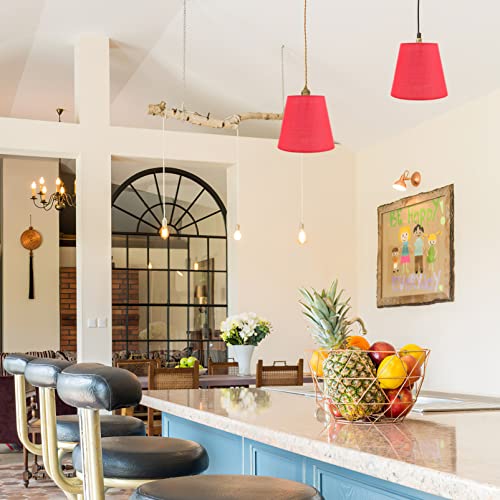 Image of Lurrose Side Table Side Table Outdoor Tables Fabric Lampshade Pendant Lamp Shade Lamp Cover Table Lamp Light Cover for Table Chandelier Wall Lamp, Red Outdoor Ceiling Fans Lamp Shades Lamp Shades