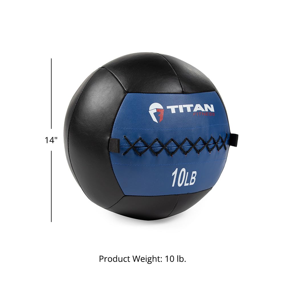 Titan Fitness Miękka skórzana medycyna ścienna piłka trwała, wytrzymałość, cardio, wytrzymałość rdzenia