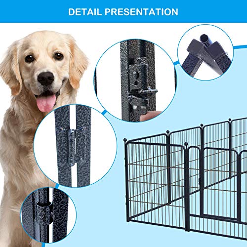 Dog Playpen,24/32/40 Inch Height in Heavy Duty,Folding Indoor Outdoor Dog Exercise Fence, Portable Pet Playpen with Door… - Image 4