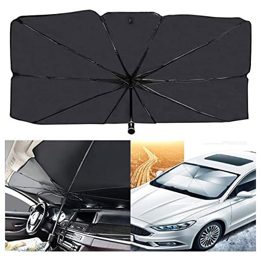 DZHJKIO Car Windshield Sunshade Umbrella - Foldable Car Umbrella Sun Shade Cover, UV Block for Car Front Window, 53"*31" Suit for Most Vehicles1