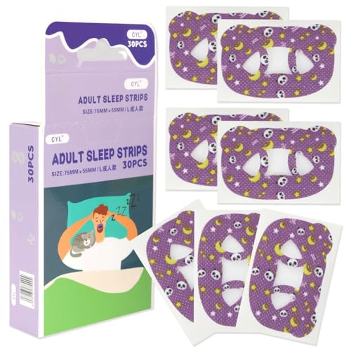 MOTIBACK Lote de 30 parches para la boca en forma de O, antironquidos, con diseño de panda, corrector de respiración para un mejor sueño (adultos)