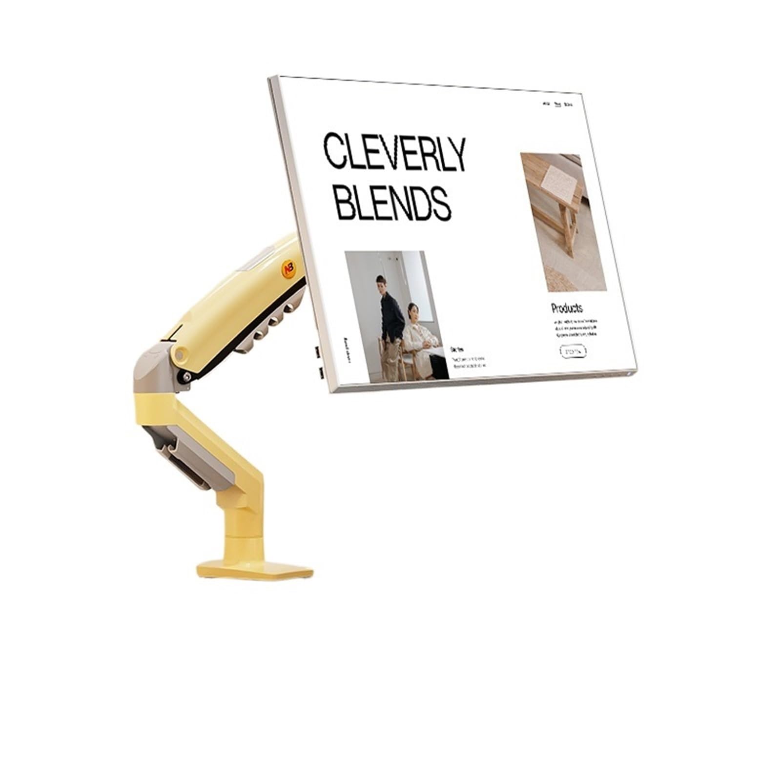YLUPVT F80-XJ Pink Monitor Stand Mechanical Arm Portable Computer Display Screen Cantilever Base(Face Yellow)