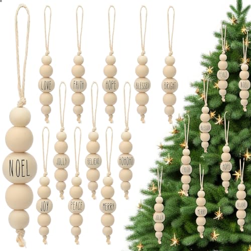 wooden bead boho christmas decor ideas