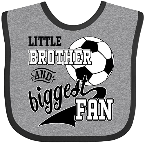 inktastic Little Brother and Biggest Fan- Soccer Player Baby Bib