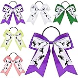 10 Pieces Horse Hair Accessories Horse Hair Ties Multi Colored Hair Bows for Horse Shows Cowgirl Ribbon Tie Equestrian Hair Elastics No Crease Ponytail Holders