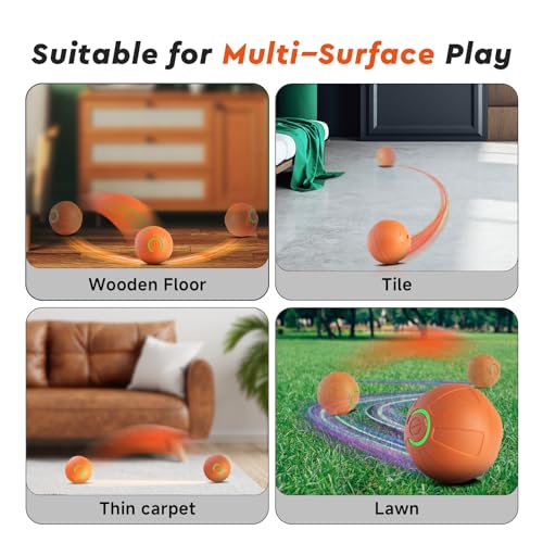 Image of Interactive Small Dog Toy Ball, 2 Inch Smart Jumping Ball for Puppy /Small Dogs, Activated Automatic Bouncing Moving Vibrating, Dog Toy for Small Dogs to Keep Them Busy(Orange)