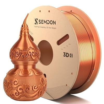 Silk Copper PLA Filament 1.75mm | Metallic Shine, Low Warping & Fast...