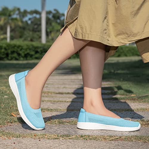 Image of TIOSEBON Women's Comfortable Loafer Flat Foam Mesh Slip-On Walking Shoes