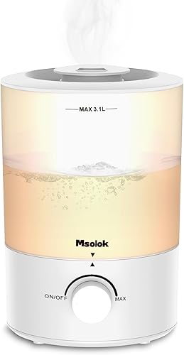 Humidificadores para dormitorio, difusor de llenado superior de niebla fría con 25 vatios para habitación grande del hogar, boquilla de 360°,